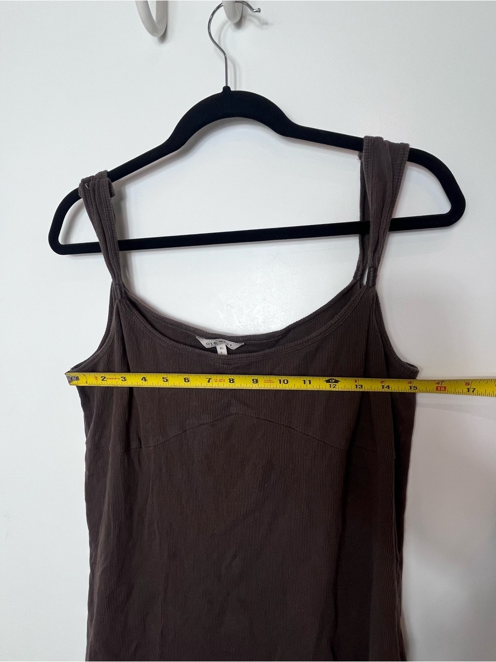 Y2K Old Navy Brown Casual Ribbed Tank Top Sleeveless XL Cotton Cami - Picture 6 of 8